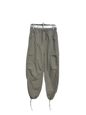 Women’s Tan Cargo Jogger Pants - Drawstring Ankle